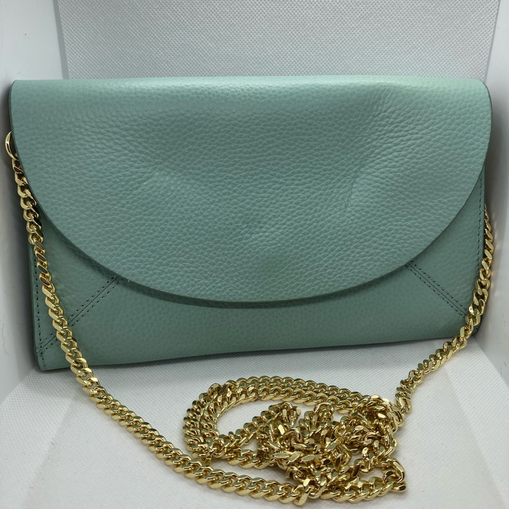 14th & Union Mint Colored Crossbody Bag with Gold tone Chain